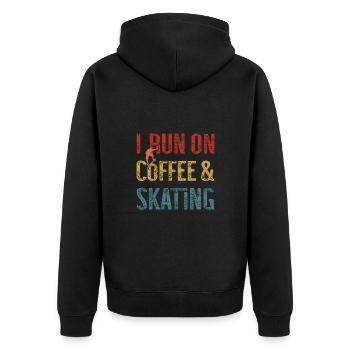 Skateboarding Skateboard Design For Skateboarder - Unisex Premium Bio Zip Hoodie - Schwarz - Hinten - Nico (187cm)