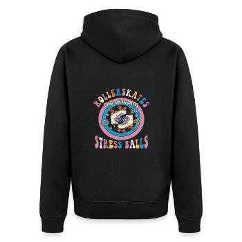 Rollerskater Party The Original Stress Balls Gift - Unisex Premium Bio Zip Hoodie - Schwarz - Hinten - Nico (187cm)