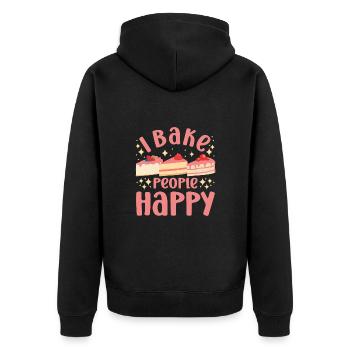 Cake Baker I Bake People Happy Cupcake - Unisex Premium Organic Zip Hoodie - black - Back - Nico (187cm)