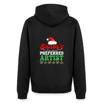 Funny Art Painter Santa ́s Preferred Artist Drawing - Unisex Premium Organic Zip Hoodie - black - Back - Nico (187cm)