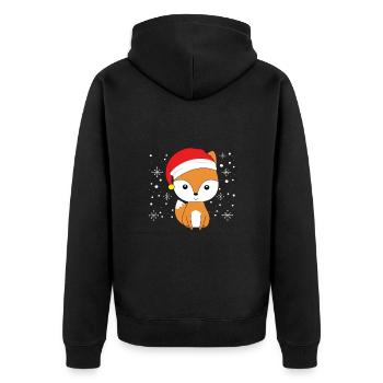 Renard avec chapeau de Noël renards amant idée cadeau - Veste à capuche bio Premium Unisexe - noir - Dos - Nico (187cm)