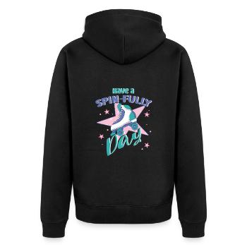 Rollerskater Party Have A Spin-Fully Day Gift Idea - Unisex Premium Bio Zip Hoodie - Schwarz - Hinten - Nico (187cm)