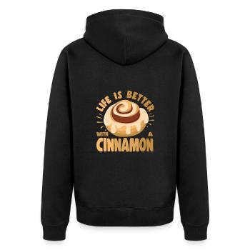 Cake Baker Life Better With Cinnamon Cupcake - Unisex Premium Organic Zip Hoodie - black - Back - Nico (187cm)