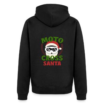Dirtbike Rider Motocross Santa MX Motocross - Unisex Premium Bio Zip Hoodie - Schwarz - Hinten - Nico (187cm)