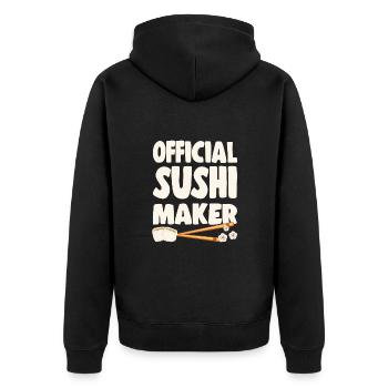 Sushi Lover Fabricant officiel de sushis - Veste à capuche bio Premium Unisexe - noir - Dos - Nico (187cm)