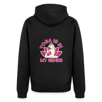 Le yoga est dans mes gènes Funny Yoga - Veste à capuche bio Premium Unisexe - noir - Dos - Nico (187cm)