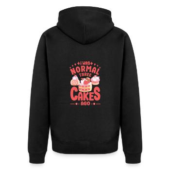Cake Baker was Normal Three Cakes Ago Gift Idea - Unisex Premium Organic Zip Hoodie - black - Back - Nico (187cm)