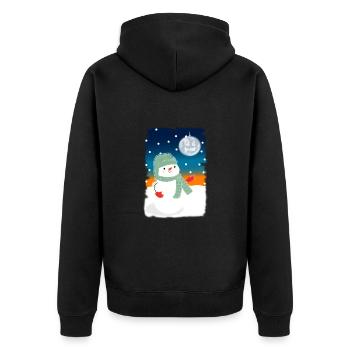 Snowman Let It Snow Snowman Lover Gift - Unisex Premium Bio Zip Hoodie - Schwarz - Hinten - Nico (187cm)