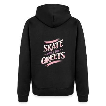 Rollerskater Party Skate Feats Life Greets Gift - Unisex Premium Bio Zip Hoodie - Schwarz - Hinten - Nico (187cm)