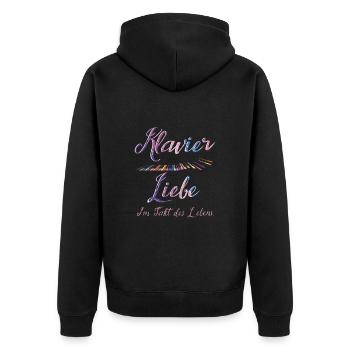 Klavier Pianist Klavier Liebe Piano - Unisex Premium Bio Zip Hoodie - Schwarz - Hinten - Nico (187cm)
