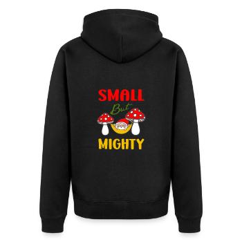 Small But Mighty Cute Gnome Family Gift Idea - Unisex Premium Bio Zip Hoodie - Schwarz - Hinten - Nico (187cm)