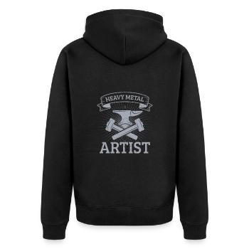 Idée cadeau de forgeage d’artiste de heavy metal - Veste à capuche bio Premium Unisexe - noir - Dos - Nico (187cm)
