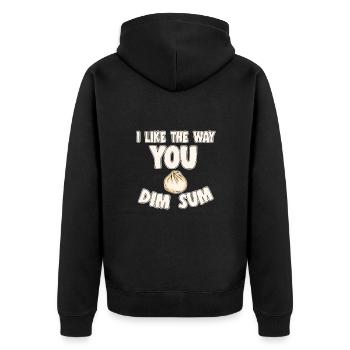 Delicious Asian Food Bao Bun Funny Dim Sum I Like - Unisex Premium Organic Zip Hoodie - black - Back - Nico (187cm)