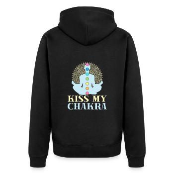 Yoga Embrasser Mon Chakra Drôle Yoga - Veste à capuche bio Premium Unisexe - noir - Dos - Nico (187cm)