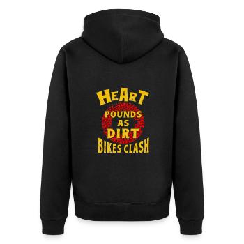 Dirt Biker Riding Heart Pounds As Dirt Bike - Unisex Premium Bio Zip Hoodie - Schwarz - Hinten - Nico (187cm)