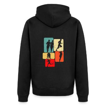 Types de course Motivation Marathon Cadeau - Veste à capuche bio Premium Unisexe - noir - Dos - Nico (187cm)