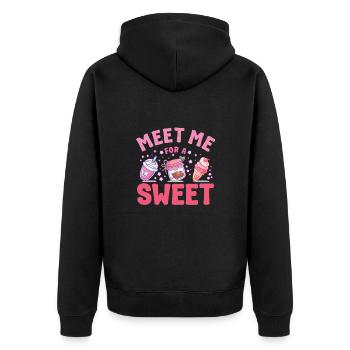 Cake Baker Meet Me For A Sweet Cupcake - Unisex Premium Organic Zip Hoodie - black - Back - Nico (187cm)
