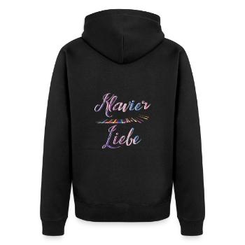Piano Musician Piano Love Piano - Unisex Premium Organic Zip Hoodie - black - Back - Nico (187cm)