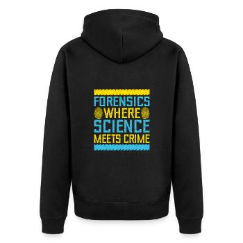 Forensic Science Major Science Meets Crime - Unisex Premium Organic Zip Hoodie - black - Back - Nico (187cm)