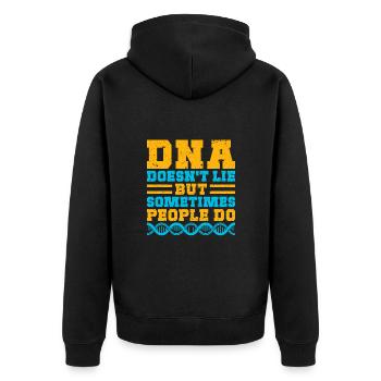 Forensic Science Major DNA Doesn´t Lie Forensics - Unisex Premium Bio Zip Hoodie - Schwarz - Hinten - Nico (187cm)