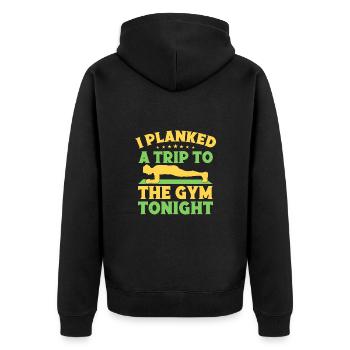 Fanatiques de fitness I Planked Un voyage à la gymnastique suédoise - Veste à capuche bio Premium Unisexe - noir - Dos - Nico (187cm)