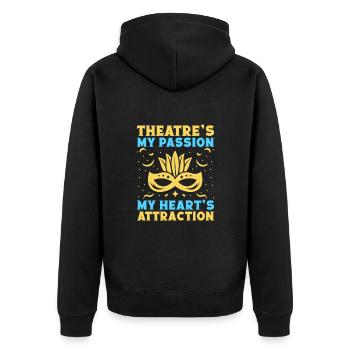 Théâtre musical Mes passions Théâtre - Veste à capuche bio Premium Unisexe - noir - Dos - Nico (187cm)