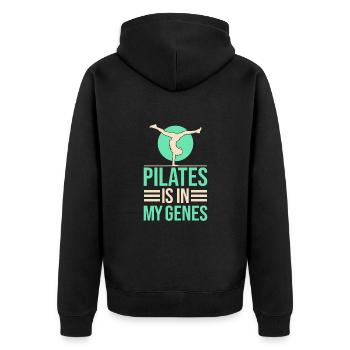 Le yoga Pilates est dans mes gènes Funny Yoga - Veste à capuche bio Premium Unisexe - noir - Dos - Nico (187cm)