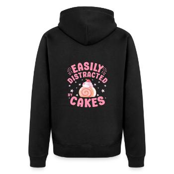 Cake Baker Facilement Distrait Par Cakes Cupcake - Veste à capuche bio Premium Unisexe - noir - Dos - Nico (187cm)