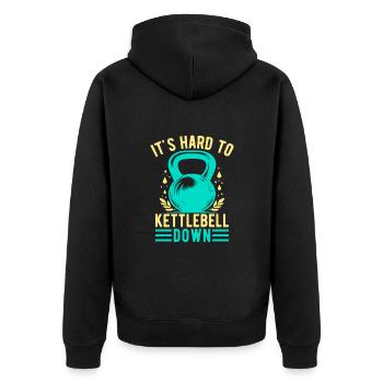 Les fanatiques de fitness sont difficiles à descendre avec kettlebell - Veste à capuche bio Premium Unisexe - noir - Dos - Nico (187cm)