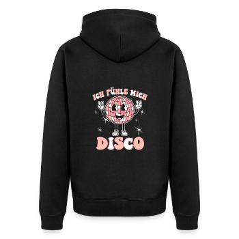 Ich Fühl Mich Disco Party Feiern Disco Tanzen Gehe - Unisex Premium Bio Zip Hoodie - Schwarz - Hinten - Nico (187cm)