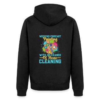 Artist Painter Graphic Weekend Painting Art Gift - Unisex Premium Bio Zip Hoodie - Schwarz - Hinten - Nico (187cm)