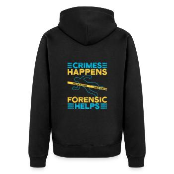 Forensic Science Major Crimes Happens Forensic - Unisex Premium Organic Zip Hoodie - black - Back - Nico (187cm)