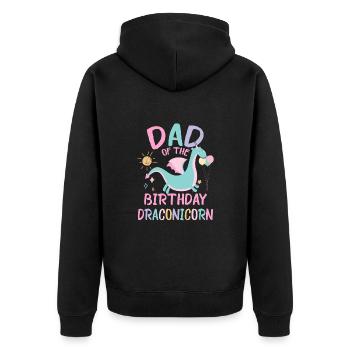 Papa De La Fille D’anniversaire Fête De La Famille Dracon - Veste à capuche bio Premium Unisexe - noir - Dos - Nico (187cm)