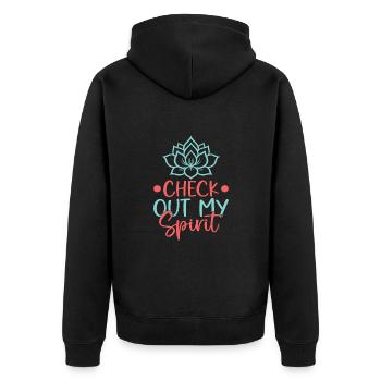 Yoga Découvrez My Spirit Funny Yoga - Veste à capuche bio Premium Unisexe - noir - Dos - Nico (187cm)