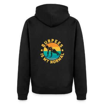 Fitness Fanatics Burpees est mon Calisthenics normal - Veste à capuche bio Premium Unisexe - noir - Dos - Nico (187cm)