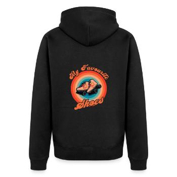Rollerskater My Shoes Roller Skate Disco - Unisex Premium Organic Zip Hoodie - black - Back - Nico (187cm)