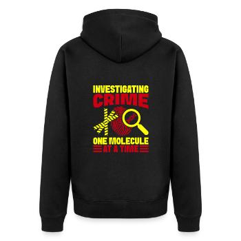 Forensic Science Major Investigating Crime One - Unisex Premium Organic Zip Hoodie - black - Back - Nico (187cm)