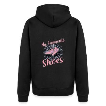 Rollerskater My Shoes Roller Skate Disco - Unisex Premium Organic Zip Hoodie - black - Back - Nico (187cm)
