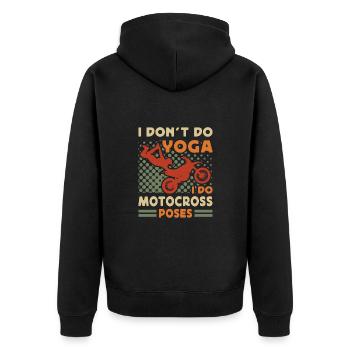 Dirt Biker Riding I Do Motocross Poses Dirt Bike - Unisex Premium Bio Zip Hoodie - Schwarz - Hinten - Nico (187cm)