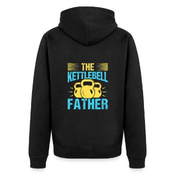 Fanatiques de fitness Le père de kettlebell - Veste à capuche bio Premium Unisexe - noir - Dos - Nico (187cm)