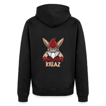 Garden Gnome Costume Gnomes Killaz - Unisex Premium Organic Zip Hoodie - black - Back - Nico (187cm)