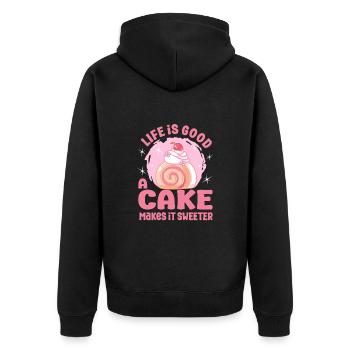 Cake Baker Cake Makes It Sweeter Cupcake - Unisex Premium Organic Zip Hoodie - black - Back - Nico (187cm)