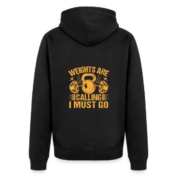 Fitness Motivation Bodybuilder Poids Appellent - Veste à capuche bio Premium Unisexe - noir - Dos - Nico (187cm)