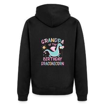Papi De La Fille D’anniversaire Fête De Famille Dracon - Veste à capuche bio Premium Unisexe - noir - Dos - Nico (187cm)