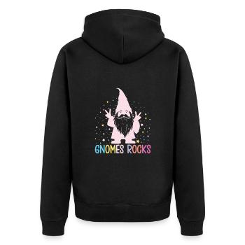 Garden Gnome Costume Gnomes Rocks Gnome - Unisex Premium Organic Zip Hoodie - black - Back - Nico (187cm)