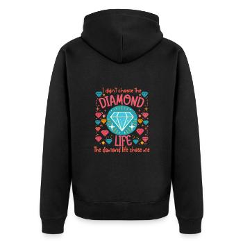 Diamond Painting Artist The Life Chose Me Diamond - Unisex Premium Bio Zip Hoodie - Schwarz - Hinten - Nico (187cm)