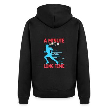 Courir une minute n’est pas un marathonien de longue date - Veste à capuche bio Premium Unisexe - noir - Dos - Nico (187cm)