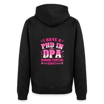 Diamond Painting Artist Addict Diamond Painting - Unisex Premium Bio Zip Hoodie - Schwarz - Hinten - Nico (187cm)