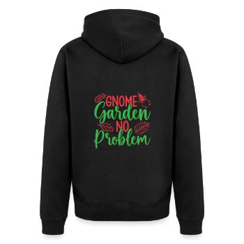 Garden Gnome Costume Gnome Garden No Problem - Unisex Premium Organic Zip Hoodie - black - Back - Nico (187cm)