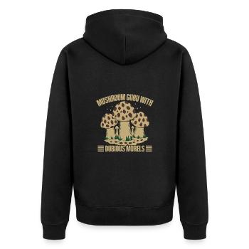 Chasseur de champignons Gourou des champignons Morel - Veste à capuche bio Premium Unisexe - noir - Dos - Nico (187cm)